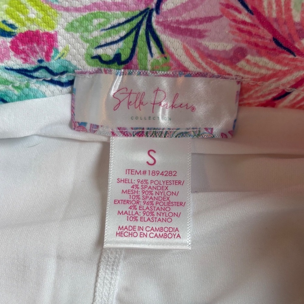 NWOT Stella Parker Skort Women Small Pink Green Floral Tropical‎ Golf Tennis - Picture 3 of 5